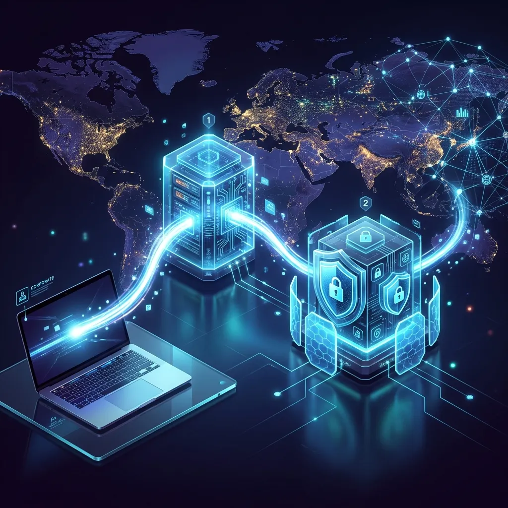 Защита Multi-Hop: как уберечь коммерческие тайны от MITM-атак - Когда стандартного корпоративного VPN недостаточно. Узнайте, как маршрутизация с двойным туннелем (Multi-Hop) защищает конфиденциальные данные компании.